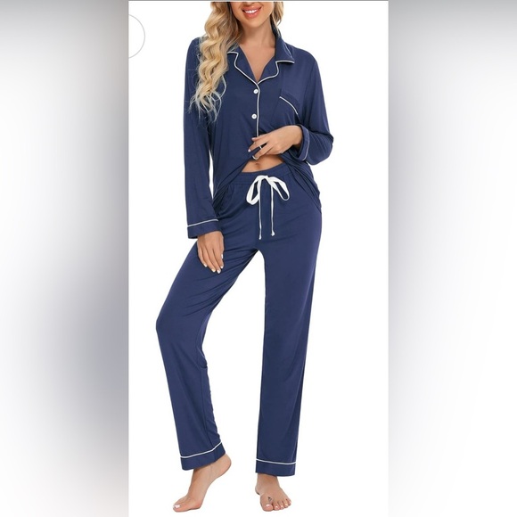 Pajama Sets for Women Soft Button Down PJS Long Sleeve Shirt (016) - Picture 1 of 5